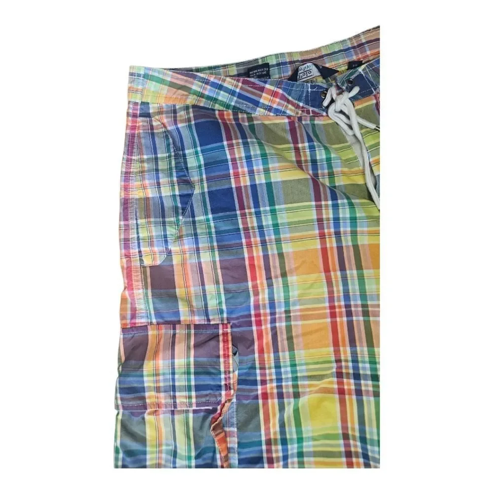 POLO BY RALPH LAUREN Vintage Plaid Swim Trunks - Size 34‎